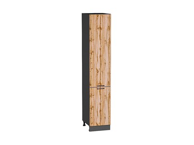 Шкаф пенал с 2-мя дверцами Флэт Graphite, Wotan Oak 2S, 2140, 400 В*Ш*Г 2132*400*574, фасад ЛДСП  Wotan Oak 2S, корпус  Graphite ms2510VVT_52776