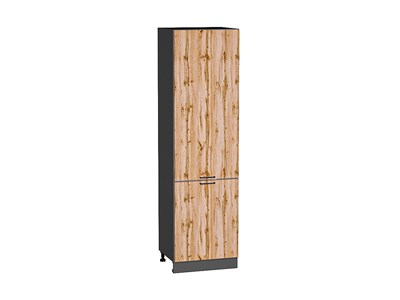 Шкаф пенал с 2-мя дверцами Флэт Graphite, Wotan Oak 2S, 2140, 600 В*Ш*Г 2132*600*574, фасад ЛДСП  Wotan Oak 2S, корпус  Graphite ms2510VVT_52777
