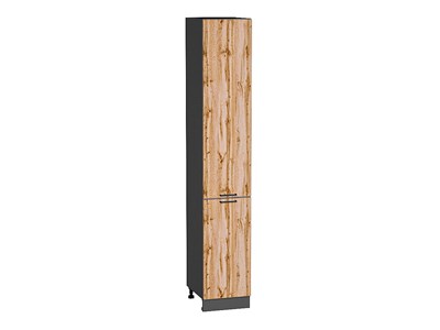 Шкаф пенал с 2-мя дверцами Флэт Graphite, Wotan Oak 2S, 2340, 400 В*Ш*Г 2336*400*574, фасад ЛДСП  Wotan Oak 2S, корпус  Graphite ms2510VVT_52778