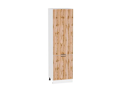 Шкаф пенал с 2-мя дверцами Флэт Белый, Wotan Oak 2S, 2140, 600 В*Ш*Г 2132*600*574, фасад ЛДСП  Wotan Oak 2S, корпус  Белый ms2510VVT_52773
