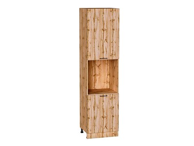 Шкаф пенал с 2-мя дверцами под технику Флэт Дуб Вотан, Wotan Oak 2S, 2340 В*Ш*Г 2336*600*574, фасад ЛДСП  Wotan Oak 2S, корпус  Дуб Вотан ms2510VVT_62626