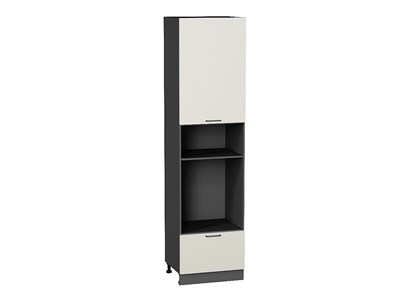 Шкаф пенал с 1-ой дверцей и ящиком под технику Флэт Graphite, Cashmere In 2S, 2340 В*Ш*Г 2336*600*574, фасад ЛДСП  Cashmere In 2S, корпус  Graphite ms2510VVT_55846