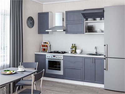 Кухонный гарнитур модульный Сканди-01 В*Ш*Г 2140*2200*600, фасад МДФ  Graphite Softwood, корпус  Белый, столешница  Антарес ms2510VVT_24149