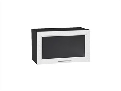 Шкаф верхний горизонтальный остекленный Сканди Graphite, White Softwood, 600 В*Ш*Г 358*600*320, фасад МДФ/Стекло  White Softwood, корпус  Graphite ms2510VVT_56141