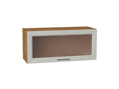 Шкаф верхний горизонтальный остекленный Сканди Дуб Вотан, Cappuccino Softwood, 800 В*Ш*Г 358*800*320, фасад МДФ/Стекло  Cappuccino Softwood, корпус  Дуб Вотан ms2510VVT_62848