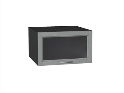 Шкаф верхний горизонтальный остекленный глубокий Сканди Graphite, Grey Softwood, 600 В*Ш*Г 358*600*576, фасад МДФ/Стекло  Grey Softwood, корпус  Graphite ms2510VVT_45363