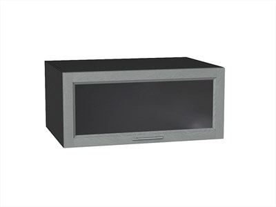 Шкаф верхний горизонтальный остекленный глубокий Сканди Graphite, Grey Softwood, 800 В*Ш*Г 358*800*576, фасад МДФ/Стекло  Grey Softwood, корпус  Graphite ms2510VVT_45374