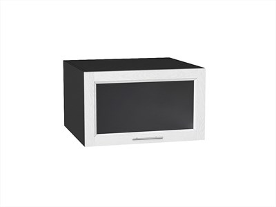 Шкаф верхний горизонтальный остекленный глубокий Сканди Graphite, White Softwood, 600 В*Ш*Г 358*600*576, фасад МДФ/Стекло  White Softwood, корпус  Graphite ms2510VVT_56135