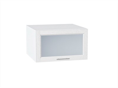 Шкаф верхний горизонтальный остекленный глубокий Сканди Белый, White Softwood, 600 В*Ш*Г 358*600*576, фасад МДФ/Стекло  White Softwood, корпус  Белый ms2510VVT_56131