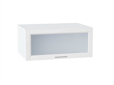 Шкаф верхний горизонтальный остекленный глубокий Сканди Белый, White Softwood, 800 В*Ш*Г 358*800*576, фасад МДФ/Стекло  White Softwood, корпус  Белый ms2510VVT_56132