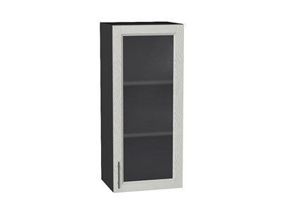 Шкаф верхний с 1-ой остекленной дверцей Сканди Graphite, Cappuccino Softwood, 920, 400 В*Ш*Г 920*400*320, фасад МДФ/Стекло  Cappuccino Softwood, корпус  Graphite ms2510VVT_41482