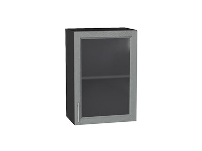 Шкаф верхний с 1-ой остекленной дверцей Сканди Graphite, Grey Softwood, 720, 500 В*Ш*Г 716*500*320, фасад МДФ/Стекло  Grey Softwood, корпус  Graphite ms2510VVT_41464