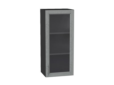 Шкаф верхний с 1-ой остекленной дверцей Сканди Graphite, Grey Softwood, 920, 400 В*Ш*Г 920*400*320, фасад МДФ/Стекло  Grey Softwood, корпус  Graphite ms2510VVT_41486