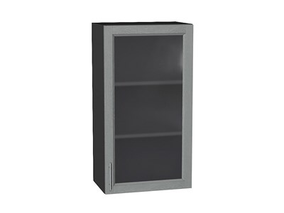 Шкаф верхний с 1-ой остекленной дверцей Сканди Graphite, Grey Softwood, 920, 500 В*Ш*Г 920*500*320, фасад МДФ/Стекло  Grey Softwood, корпус  Graphite ms2510VVT_41497