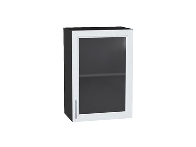 Шкаф верхний с 1-ой остекленной дверцей Сканди Graphite, White Softwood, 720, 500 В*Ш*Г 716*500*320, фасад МДФ/Стекло  White Softwood, корпус  Graphite ms2510VVT_56189