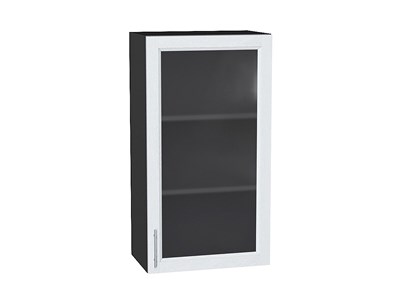 Шкаф верхний с 1-ой остекленной дверцей Сканди Graphite, White Softwood, 920, 500 В*Ш*Г 920*500*320, фасад МДФ/Стекло  White Softwood, корпус  Graphite ms2510VVT_56192
