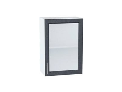Шкаф верхний с 1-ой остекленной дверцей Сканди Белый, Graphite Softwood, 720, 500 В*Ш*Г 716*500*320, фасад МДФ/Стекло  Graphite Softwood, корпус  Белый ms2510VVT_41461