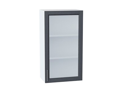 Шкаф верхний с 1-ой остекленной дверцей Сканди Белый, Graphite Softwood, 920, 500 В*Ш*Г 920*500*320, фасад МДФ/Стекло  Graphite Softwood, корпус  Белый ms2510VVT_41494