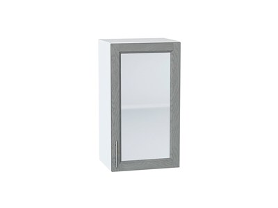 Шкаф верхний с 1-ой остекленной дверцей Сканди Белый, Grey Softwood, 720, 400 В*Ш*Г 716*400*320, фасад МДФ/Стекло  Grey Softwood, корпус  Белый ms2510VVT_41452