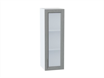 Шкаф верхний с 1-ой остекленной дверцей Сканди Белый, Grey Softwood, 920, 300 В*Ш*Г 920*300*320, фасад МДФ/Стекло  Grey Softwood, корпус  Белый ms2510VVT_41474