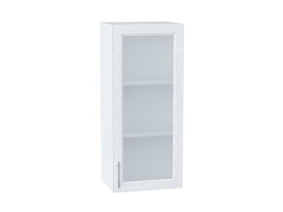 Шкаф верхний с 1-ой остекленной дверцей Сканди Белый, White Softwood, 920, 400 В*Ш*Г 920*400*320, фасад МДФ/Стекло  White Softwood, корпус  Белый ms2510VVT_56185