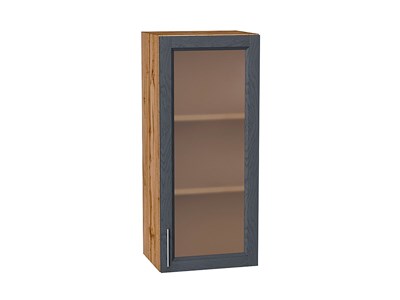 Шкаф верхний с 1-ой остекленной дверцей Сканди Дуб Вотан, Graphite Softwood, 920, 400 В*Ш*Г 920*400*320, фасад МДФ/Стекло  Graphite Softwood, корпус  Дуб Вотан ms2510VVT_62932