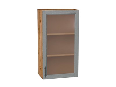 Шкаф верхний с 1-ой остекленной дверцей Сканди Дуб Вотан, Grey Softwood, 920, 500 В*Ш*Г 920*500*320, фасад МДФ/Стекло  Grey Softwood, корпус  Дуб Вотан ms2510VVT_62928
