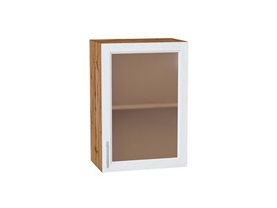Шкаф верхний с 1-ой остекленной дверцей Сканди Дуб Вотан, White Softwood, 720, 500 В*Ш*Г 716*500*320, фасад МДФ/Стекло  White Softwood, корпус  Дуб Вотан ms2510VVT_62915