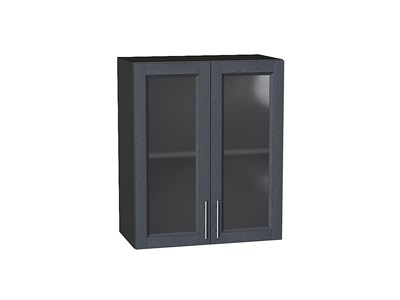 Шкаф верхний с 2-мя остекленными дверцами Сканди Graphite, Graphite Softwood, 720, 600 В*Ш*Г 716*600*320, фасад МДФ/Стекло  Graphite Softwood, корпус  Graphite ms2510VVT_41638