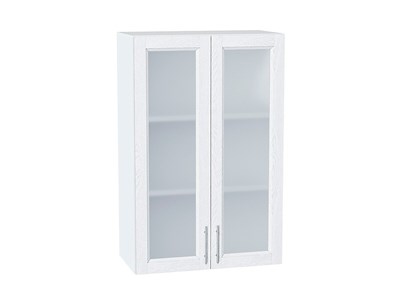 Шкаф верхний с 2-мя остекленными дверцами Сканди Белый, White Softwood, 920, 600 В*Ш*Г 920*600*320, фасад МДФ/Стекло  White Softwood, корпус  Белый ms2510VVT_56215