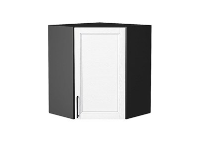 Шкаф верхний угловой Сканди Graphite, White Silkwood, 720 В*Ш*Г 716*600*600, фасад МДФ  White Silkwood, корпус  Graphite ms2510VVT_70262