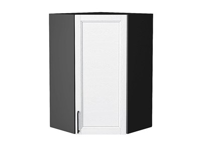 Шкаф верхний угловой Сканди Graphite, White Silkwood, 920 В*Ш*Г 920*600*600, фасад МДФ  White Silkwood, корпус  Graphite ms2510VVT_70263