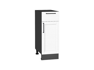 Шкаф нижний с 1-ой дверцей и ящиком Сканди Graphite, White Silkwood, 300 В*Ш*Г 816*300*480, фасад МДФ  White Silkwood, корпус  Graphite ms2510VVT_70282