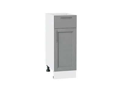 Шкаф нижний с 1-ой дверцей и ящиком Сканди Белый, Grey Softwood, 300 В*Ш*Г 816*300*480, фасад МДФ  Grey Softwood, корпус  Белый ms2510VVT_41860