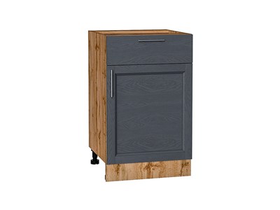 Шкаф нижний с 1-ой дверцей и ящиком Сканди Дуб Вотан, Graphite Softwood, 500 В*Ш*Г 816*500*480, фасад МДФ  Graphite Softwood, корпус  Дуб Вотан ms2510VVT_63005