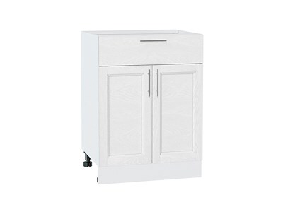 Шкаф нижний с 2-мя дверцами и ящиком Сканди Белый, White Softwood, 600 В*Ш*Г 816*600*480, фасад МДФ  White Softwood, корпус  Белый ms2510VVT_56248