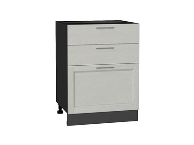 Шкаф нижний с 3-мя ящиками Сканди Graphite, Cappuccino Softwood, 600 В*Ш*Г 816*600*480, фасад МДФ  Cappuccino Softwood, корпус  Graphite ms2510VVT_41923