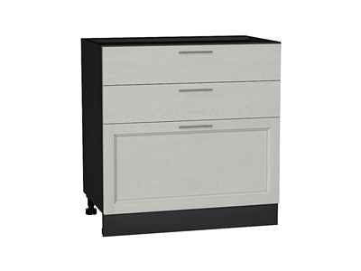 Шкаф нижний с 3-мя ящиками Сканди Graphite, Cappuccino Softwood, 800 В*Ш*Г 816*800*480, фасад МДФ  Cappuccino Softwood, корпус  Graphite ms2510VVT_41934