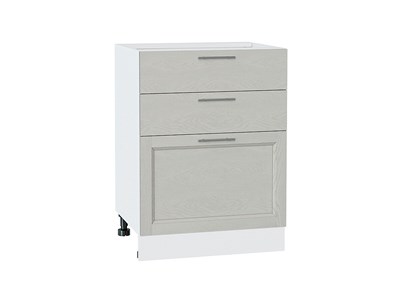 Шкаф нижний с 3-мя ящиками Сканди Белый, Cappuccino Softwood, 600 В*Ш*Г 816*600*480, фасад МДФ  Cappuccino Softwood, корпус  Белый ms2510VVT_41922