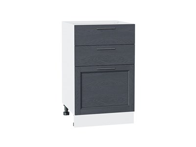 Шкаф нижний с 3-мя ящиками Сканди Белый, Graphite Softwood, 500 В*Ш*Г 816*500*480, фасад МДФ  Graphite Softwood, корпус  Белый ms2510VVT_41913