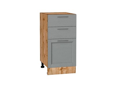 Шкаф нижний с 3-мя ящиками Сканди Дуб Вотан, Grey Softwood, 400 В*Ш*Г 816*400*480, фасад МДФ  Grey Softwood, корпус  Дуб Вотан ms2510VVT_63054