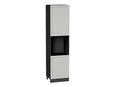 Шкаф пенал с 2-мя дверцами под технику Сканди Graphite, Cappuccino Softwood, 2340 В*Ш*Г 2336*600*576, фасад МДФ  Cappuccino Softwood, корпус  Graphite ms2510VVT_42328