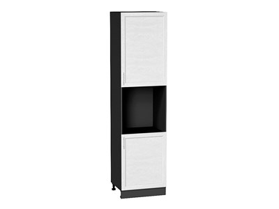 Шкаф пенал с 2-мя дверцами под технику Сканди Graphite, White Softwood, 2340 В*Ш*Г 2336*600*576, фасад МДФ  White Softwood, корпус  Graphite ms2510VVT_56285