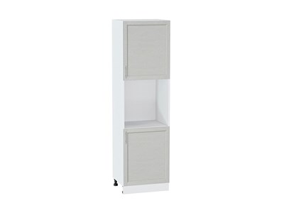 Шкаф пенал с 2-мя дверцами под технику Сканди Белый, Cappuccino Softwood, 2140 В*Ш*Г 2132*600*576, фасад МДФ  Cappuccino Softwood, корпус  Белый ms2510VVT_42076