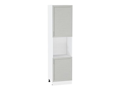 Шкаф пенал с 2-мя дверцами под технику Сканди Белый, Cappuccino Softwood, 2340 В*Ш*Г 2336*600*576, фасад МДФ  Cappuccino Softwood, корпус  Белый ms2510VVT_42327