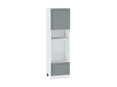 Шкаф пенал с 1-ой дверцей и ящиком под технику Сканди Белый, Grey Softwood, 2140 В*Ш*Г 2132*600*576, фасад МДФ  Grey Softwood, корпус  Белый ms2510VVT_42502