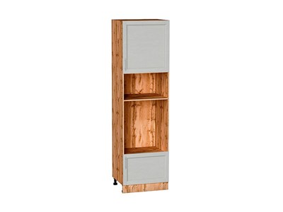 Шкаф пенал с 1-ой дверцей и ящиком под технику Сканди Дуб Вотан, Cappuccino Softwood, 2140 В*Ш*Г 2132*600*576, фасад МДФ  Cappuccino Softwood, корпус  Дуб Вотан ms2510VVT_66137