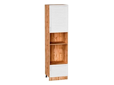 Шкаф пенал с 1-ой дверцей и ящиком под технику Сканди Дуб Вотан, White Softwood, 2340 В*Ш*Г 2336*600*576, фасад МДФ  White Softwood, корпус  Дуб Вотан ms2510VVT_66144