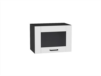 Шкаф верхний горизонтальный остекленный Лофт Graphite, Super White, 500 В*Ш*Г 358*500*320, фасад МДФ/Стекло  Super White, корпус  Graphite ms2510VVT_55143