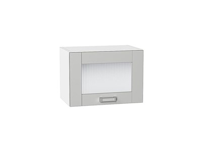 Шкаф верхний горизонтальный остекленный Лофт Белый, Grey Silk, 500 В*Ш*Г 358*500*320, фасад МДФ/Стекло  Grey Silk, корпус  Белый ms2510VVT_69551